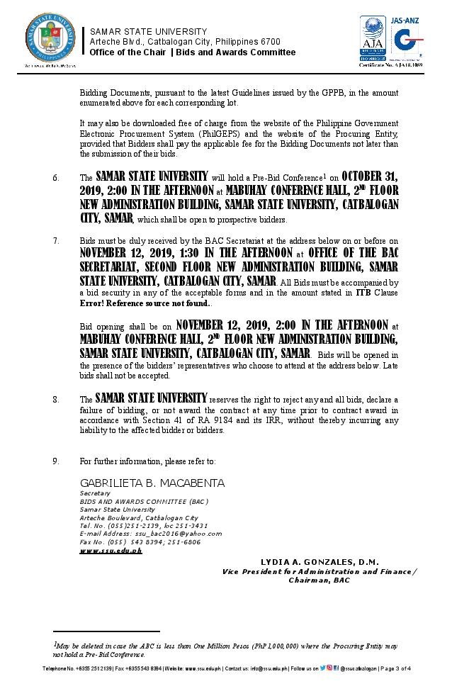 SUPPLY AND DELIVERY OF VARIOUS EQUIPMENT AND APPARATUS FOR THE ENHANCEMENT OF CE LABORATORIES (Lot 2)_2nd Bidding