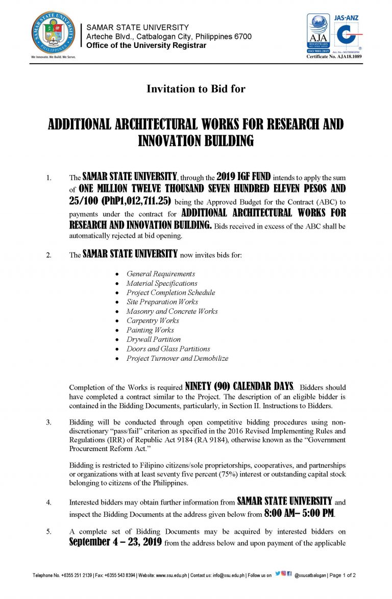 ADDITIONAL ARCHITECTURAL WORKS FOR RESEARCH AND INNOVATION BUILDING_Page_1