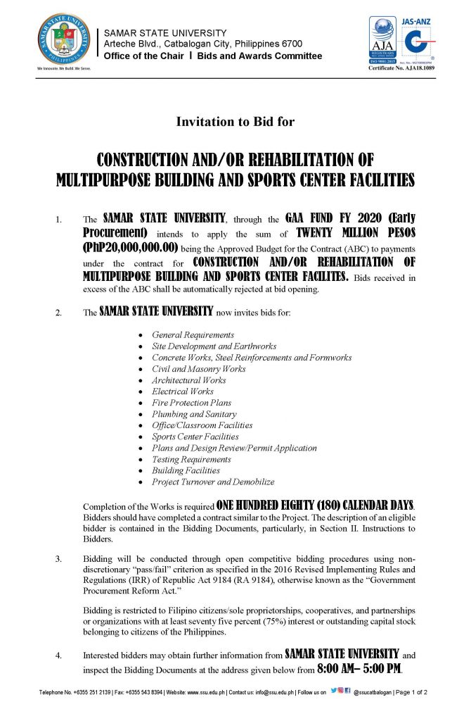 CONSTRUCTION AND OR REHABILITATION OF MULTIPURPOSE BUILDING AND SPORTS CENTER FACILITIES_Page_2