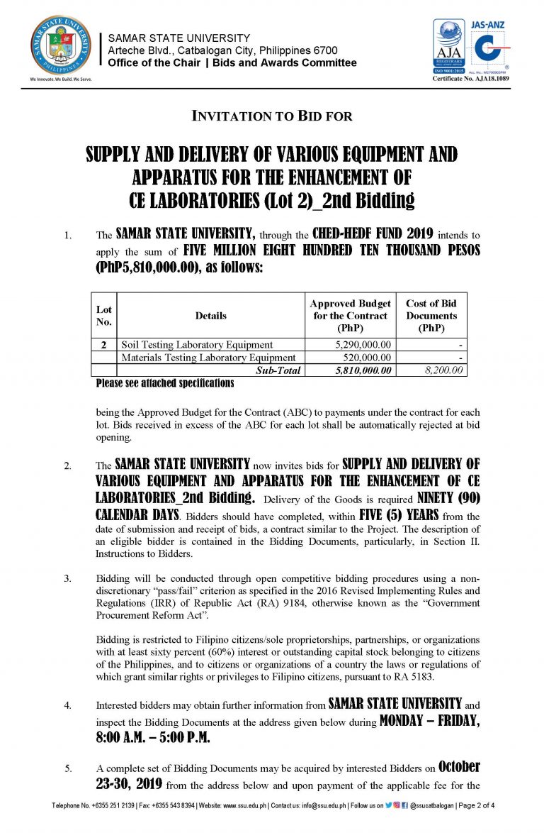 SUPPLY AND DELIVERY OF VARIOUS EQUIPMENT AND APPARATUS FOR THE ENHANCEMENT OF CE LABORATORIES (Lot 2)_2nd Bidding_Page_3