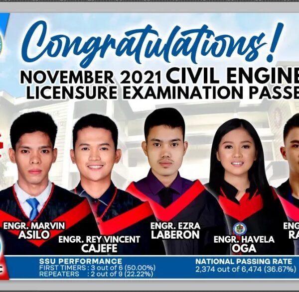 Five BSCE graduates now licensed Civil Engineers