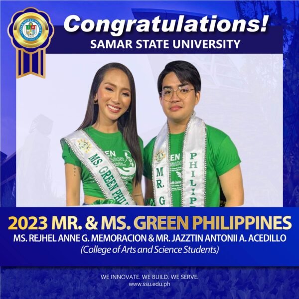 Mr. & 1st Runner-Up Ms. SSU 2022 champion Mr. & Ms. Green Philippines 2023