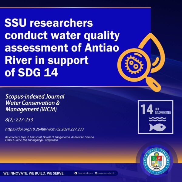 SSU researcher conducts water quality assessment of Antiao River in support of SDG 14