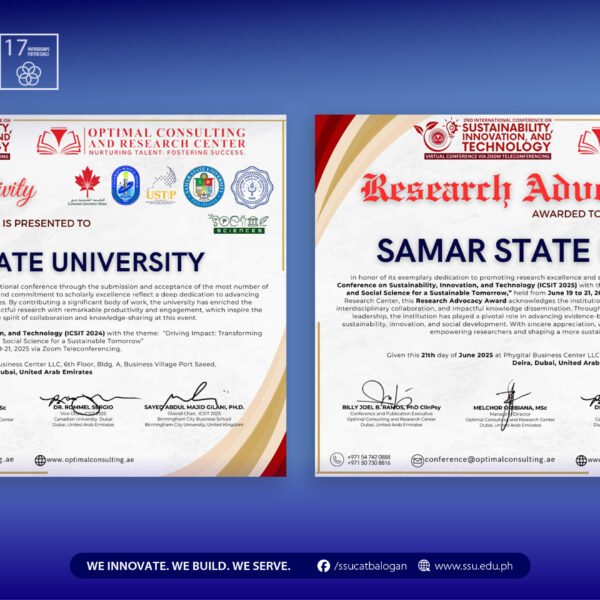 SSU obtains Research Productivity, Advocacy awards at ICSIT 2025