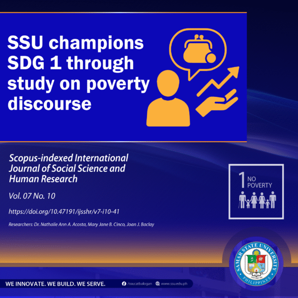 SSU champions SDG 1 through study on poverty discourse