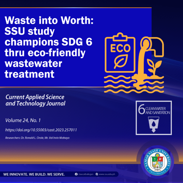 Waste into Worth: SSU study champions SDG 6 thru eco-friendly wastewater treatment