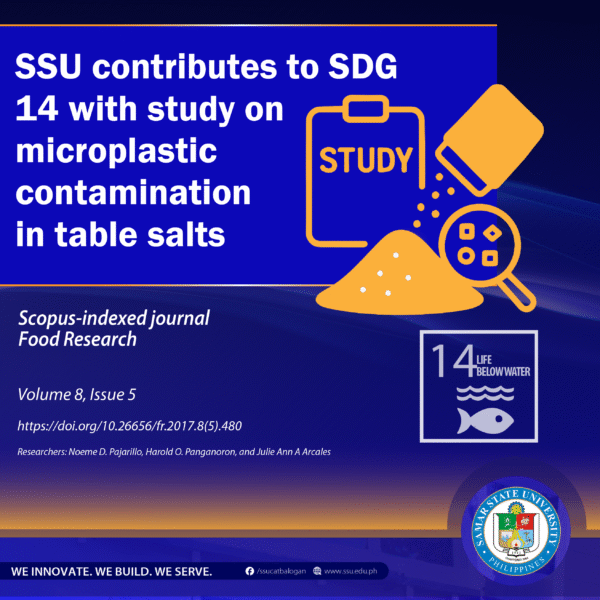 SSU contributes to SDG 14 with study on microplastic contamination in table salts