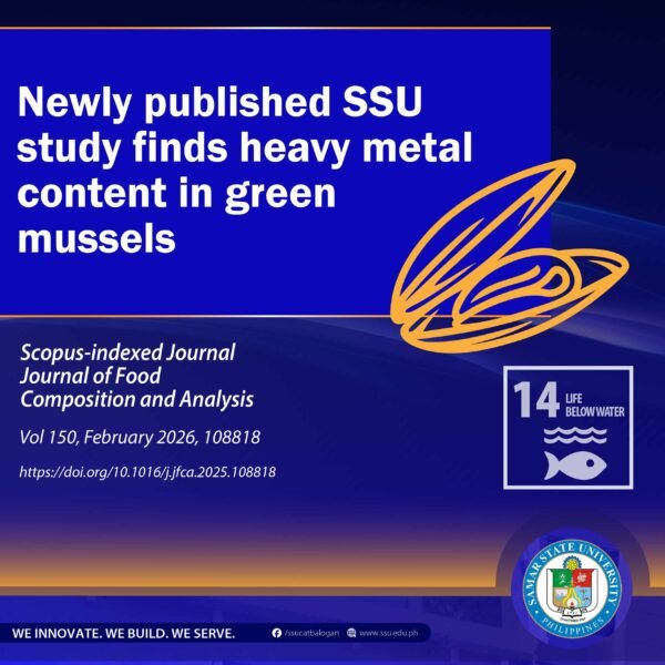 Newly published SSU study finds heavy metal content in green mussels