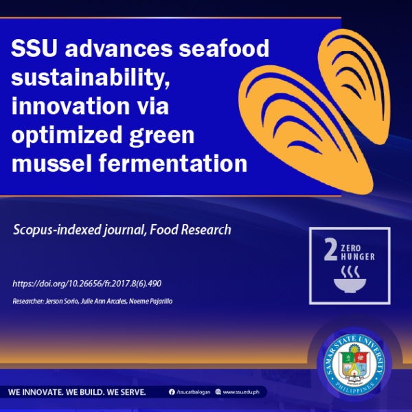 SSU advances seafood sustainability, innovation via optimized green mussel fermentation